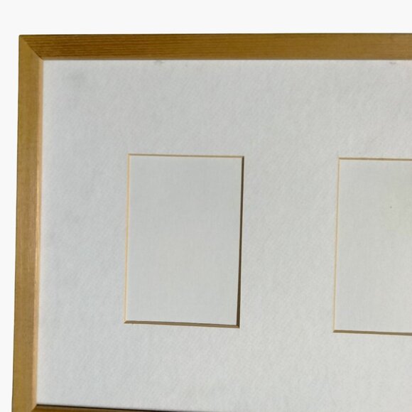 Wooden mated Triple Photo Frame 21 x 11 Photos 3x5 Natural Finish Wood NO Glass - Picture 3 of 4